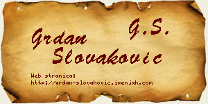 Grdan Slovaković vizit kartica